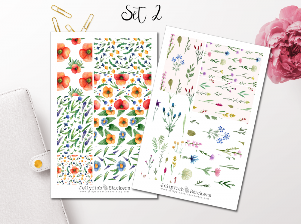 Wildblumen Sticker Set